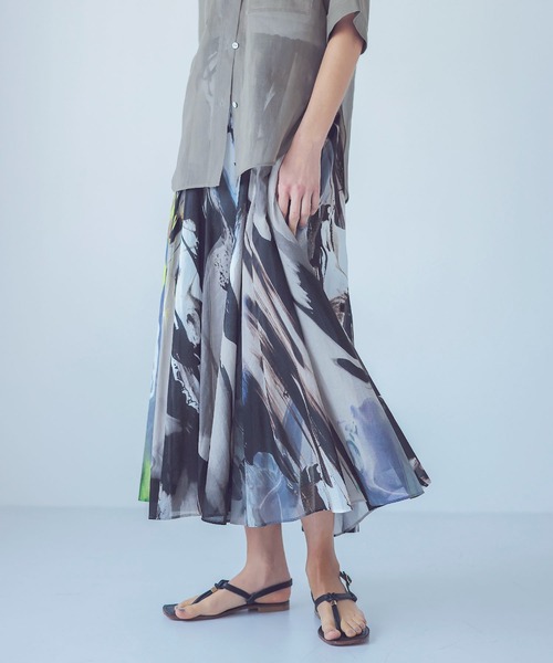 STUMBLY / art zebra print skirt(アートゼブラ柄プリントスカート)