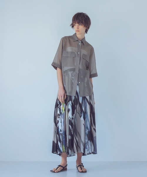 STUMBLY / art zebra print skirt(アートゼブラ柄プリントスカート)