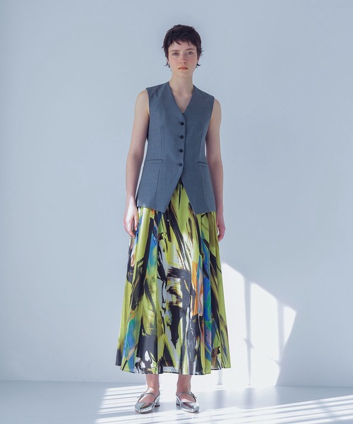 STUMBLY アートゼブラプリントギャザースカート スタンブリー STUMBLY