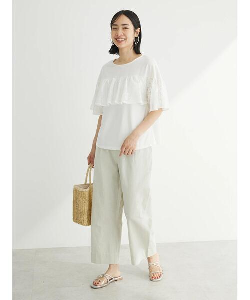 Sugar spoon（シュガースプーン）の「・SUGAR　SPOON　レースフリルプルオーバー（Tシャツ/カットソー・レディース・チャコールグレー/オフホワイト/オレンジ/ブラック・FREE）」の5枚目の写真