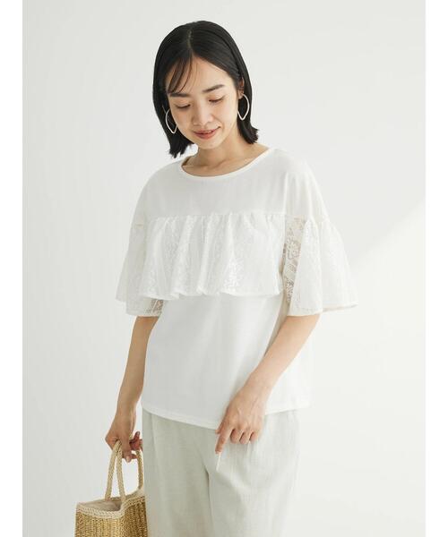 Sugar spoon（シュガースプーン）の「・SUGAR　SPOON　レースフリルプルオーバー（Tシャツ/カットソー・レディース・チャコールグレー/オフホワイト/オレンジ/ブラック・FREE）」の8枚目の写真