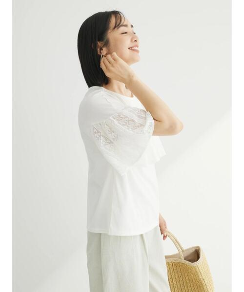 Sugar spoon（シュガースプーン）の「・SUGAR　SPOON　レースフリルプルオーバー（Tシャツ/カットソー・レディース・チャコールグレー/オフホワイト/オレンジ/ブラック・FREE）」の9枚目の写真