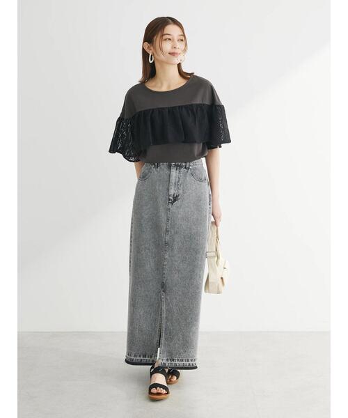 Sugar spoon（シュガースプーン）の「・SUGAR　SPOON　レースフリルプルオーバー（Tシャツ/カットソー・レディース・チャコールグレー/オフホワイト/オレンジ/ブラック・FREE）」の16枚目の写真