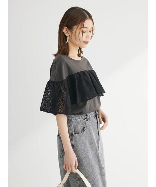 Sugar spoon（シュガースプーン）の「・SUGAR　SPOON　レースフリルプルオーバー（Tシャツ/カットソー・レディース・チャコールグレー/オフホワイト/オレンジ/ブラック・FREE）」の20枚目の写真