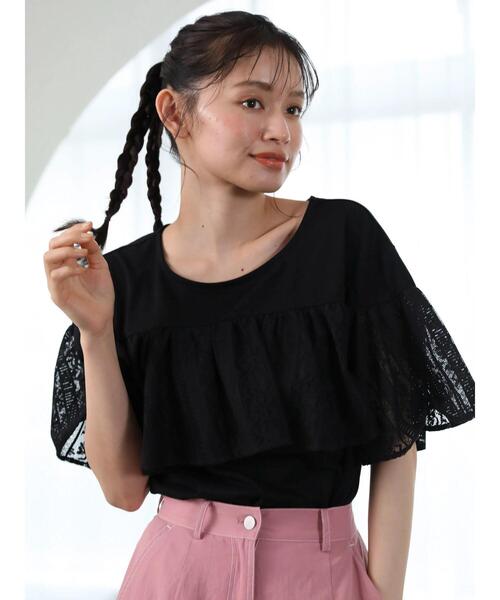 Sugar spoon（シュガースプーン）の「・SUGAR　SPOON　レースフリルプルオーバー（Tシャツ/カットソー・レディース・チャコールグレー/オフホワイト/オレンジ/ブラック・FREE）」の14枚目の写真