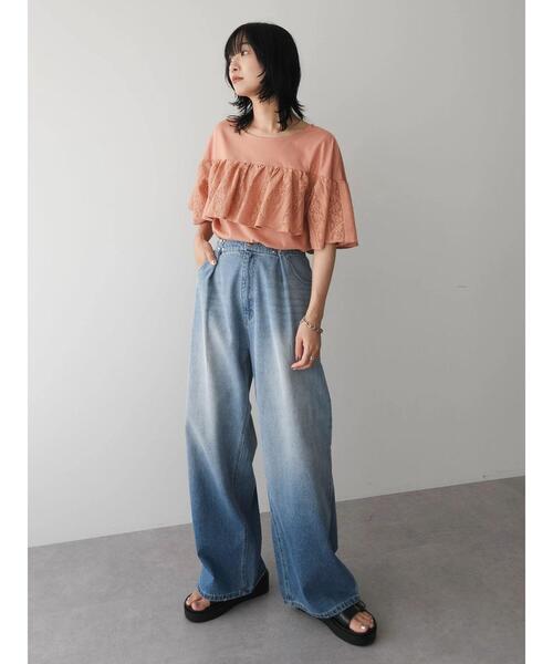 Sugar spoon（シュガースプーン）の「・SUGAR　SPOON　レースフリルプルオーバー（Tシャツ/カットソー・レディース・チャコールグレー/オフホワイト/オレンジ/ブラック・FREE）」の22枚目の写真