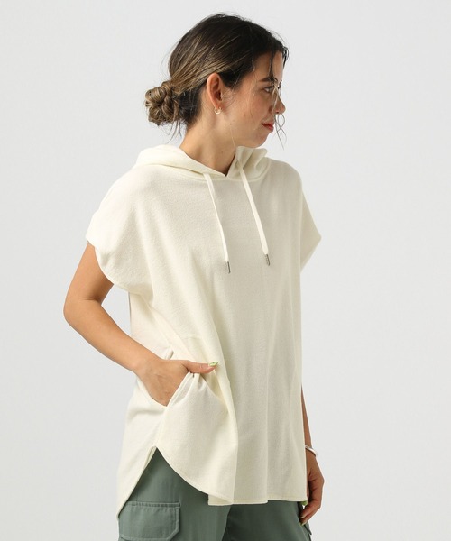 セール】[体型カバーが叶う♪]ノースリーブフーディー（Tシャツ