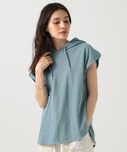 BAYFLOW（ベイフロー）の「[体型カバーが叶う♪]ノースリーブフーディー（Tシャツ/カットソー・レディース・オフホワイト/ブルー/チャコール・FREE）」の19枚目の写真