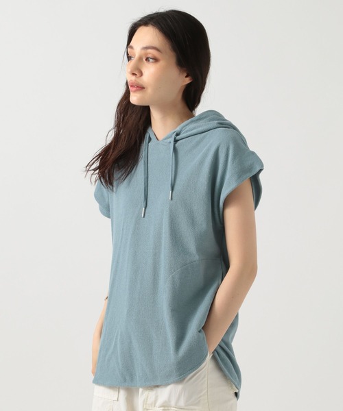 BAYFLOW（ベイフロー）の「[体型カバーが叶う♪]ノースリーブフーディー（Tシャツ/カットソー・レディース・オフホワイト/ブルー/チャコール・FREE）」の20枚目の写真