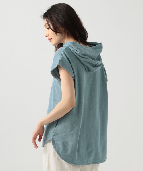 BAYFLOW（ベイフロー）の「[体型カバーが叶う♪]ノースリーブフーディー（Tシャツ/カットソー・レディース・オフホワイト/ブルー/チャコール・FREE）」の21枚目の写真