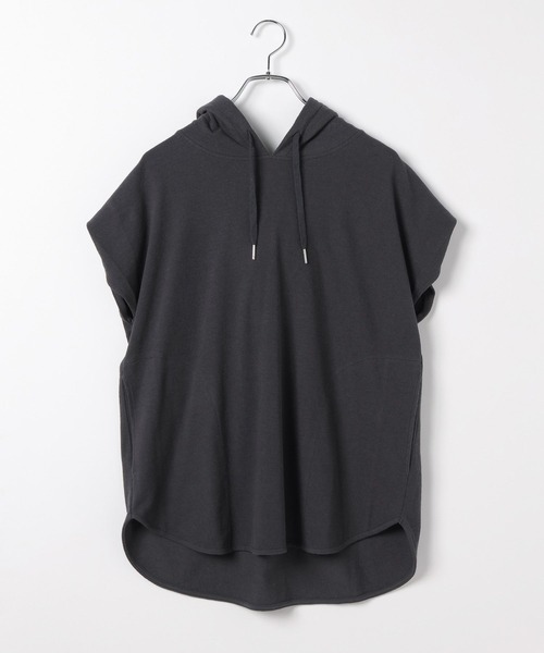 セール】[体型カバーが叶う♪]ノースリーブフーディー（Tシャツ