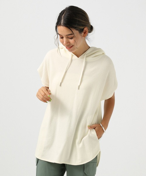 BAYFLOW（ベイフロー）の「[体型カバーが叶う♪]ノースリーブフーディー（Tシャツ/カットソー・レディース・オフホワイト/ブルー/チャコール・FREE）」の8枚目の写真