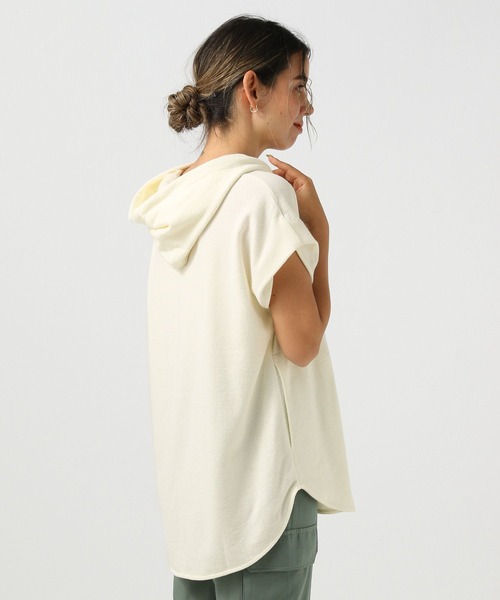 セール】[体型カバーが叶う♪]ノースリーブフーディー（Tシャツ