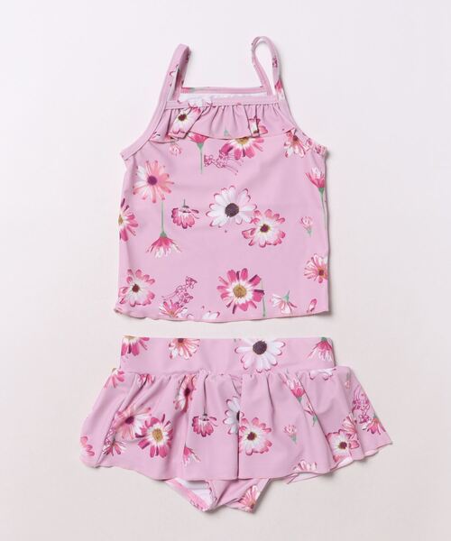 HAKKA KIDS（ハッカキッズ）の「[水着･スイム]サイネリア/アジサイフランボワーズプリントプリントタンキニ（スイムグッズ・キッズ・ピンク/パープル・S/M/L）」の4枚目の写真