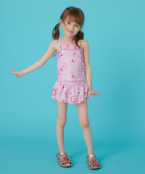 HAKKA KIDS（ハッカキッズ）の「[水着･スイム]サイネリア/アジサイフランボワーズプリントプリントタンキニ（スイムグッズ・キッズ・ピンク/パープル・S/M/L）」の7枚目の写真