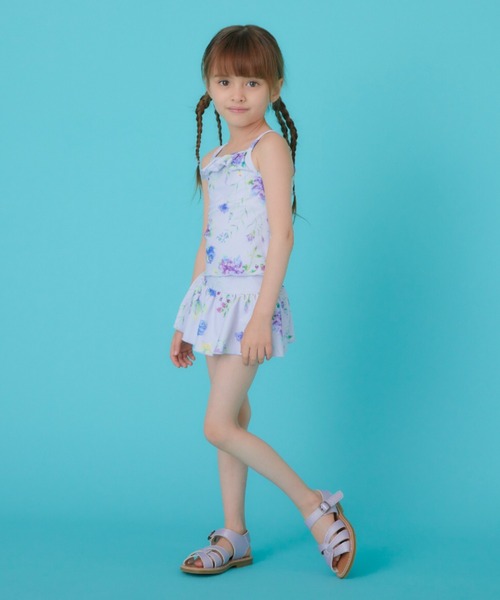 HAKKA KIDS（ハッカキッズ）の「[水着･スイム]サイネリア/アジサイフランボワーズプリントプリントタンキニ（スイムグッズ・キッズ・ピンク/パープル・S/M/L）」の12枚目の写真