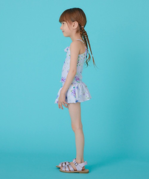 HAKKA KIDS（ハッカキッズ）の「[水着･スイム]サイネリア/アジサイフランボワーズプリントプリントタンキニ（スイムグッズ・キッズ・ピンク/パープル・S/M/L）」の13枚目の写真