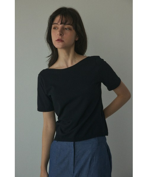 BLACK by moussy - バックオープンカットソー back open t-shirt(バックオープンTシャツ)（Tシャツ/カットソー