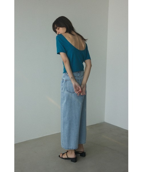 BLACK by moussy - バックオープンカットソー back open t-shirt(バックオープンTシャツ)（Tシャツ/カットソー