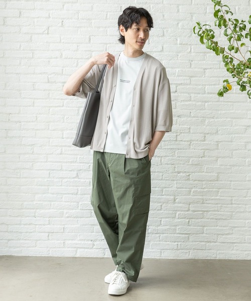 GLOBAL WORK（グローバルワーク）の「洗えるサラサラサマーカーディガン/5分袖/992254（カーディガン/ボレロ・メンズ・ブラック/ライトグレー・SMALL/LARGE/MEDIUM）」の4枚目の写真