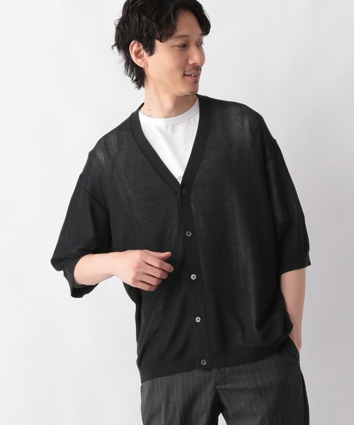 GLOBAL WORK（グローバルワーク）の「洗えるサラサラサマーカーディガン/5分袖/992254（カーディガン/ボレロ・メンズ・ブラック/ライトグレー・SMALL/LARGE/MEDIUM）」の21枚目の写真