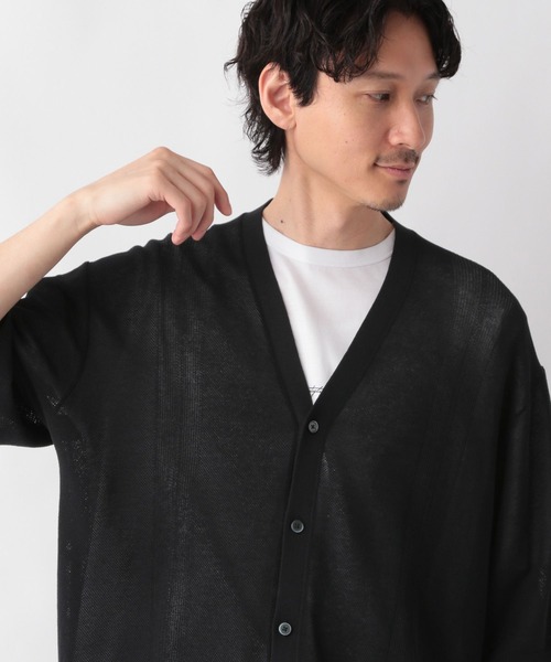 GLOBAL WORK（グローバルワーク）の「洗えるサラサラサマーカーディガン/5分袖/992254（カーディガン/ボレロ・メンズ・ブラック/ライトグレー・SMALL/LARGE/MEDIUM）」の22枚目の写真