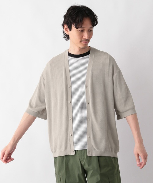 GLOBAL WORK（グローバルワーク）の「洗えるサラサラサマーカーディガン/5分袖/992254（カーディガン/ボレロ・メンズ・ブラック/ライトグレー・SMALL/LARGE/MEDIUM）」の14枚目の写真