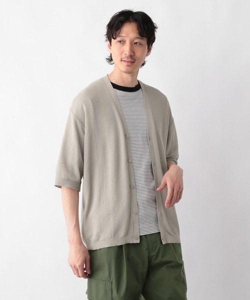 GLOBAL WORK（グローバルワーク）の「洗えるサラサラサマーカーディガン/5分袖/992254（カーディガン/ボレロ・メンズ・ブラック/ライトグレー・SMALL/LARGE/MEDIUM）」の15枚目の写真