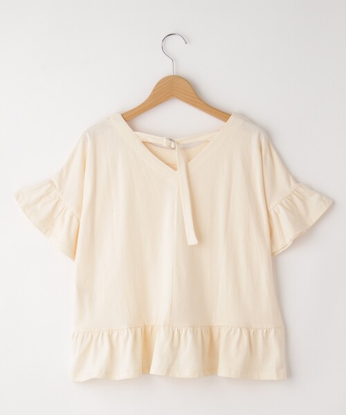 &Bridge(アンドブリッジ)の「POU DOU DOU(プードゥドゥ) 袖スソ切り替えプルオーバー(Tシャツ/カットソー・レディース・オフホワイト・02)」の3枚目の写真