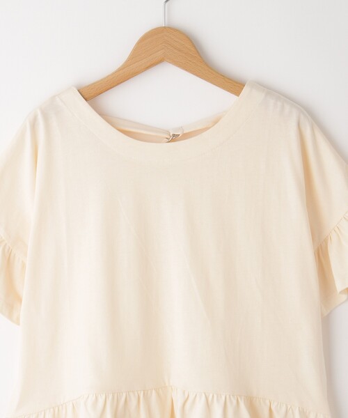 &Bridge(アンドブリッジ)の「POU DOU DOU(プードゥドゥ) 袖スソ切り替えプルオーバー(Tシャツ/カットソー・レディース・オフホワイト・02)」の4枚目の写真