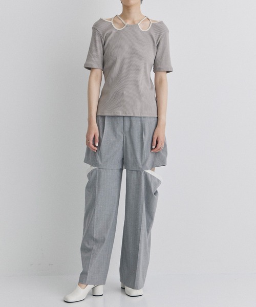 ミューラル MURRAL 24SS Ivy halfsleeve top ハーフスリーブトップ 2410305 ベージュ サイズ：1 MURRAL（ミューラル）の「【MURRAL/ミューラル】Ivy halfsleeve