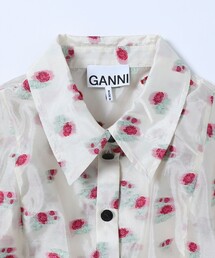 【最終セール】GANNI トップス　花柄 最終セール!GANNI 花柄 プリーツジョゼットワンピ 送関税込