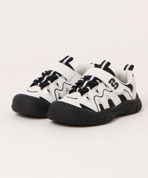 shoes365（シューズスリーシックスファイヴ）の「【shoes365】子供用多層パッチワークデザインスニーカー（スニーカー・キッズ・オフホワイト/ブラック・16.0cm/16.5cm/17.5cm/18.0cm/18.5cm）」の10枚目の写真