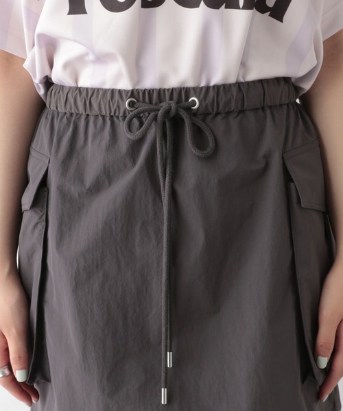 RAGEBLUE（レイジブルー）の「ナイロンカーゴミニスカート（スカート・レディース・グレー/オリーブ・FREE）」の10枚目の写真