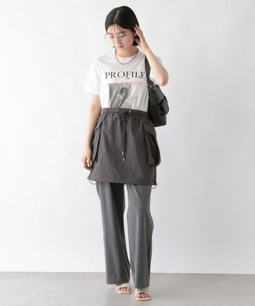 RAGEBLUE（レイジブルー）の「ナイロンカーゴミニスカート（スカート・レディース・グレー/オリーブ・FREE）」の4枚目の写真