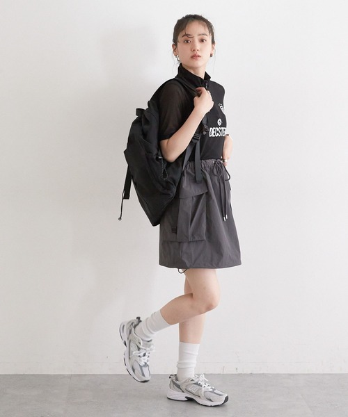 RAGEBLUE（レイジブルー）の「ナイロンカーゴミニスカート（スカート・レディース・グレー/オリーブ・FREE）」の22枚目の写真