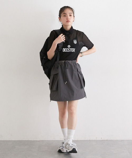 RAGEBLUE（レイジブルー）の「ナイロンカーゴミニスカート（スカート・レディース・グレー/オリーブ・FREE）」の21枚目の写真