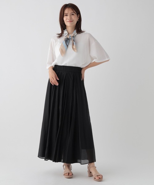 Elura（エルーラ）の「シアー艶フレアスカート/127433（スカート・レディース・ライトベージュ/ブラック/ライトグレー・FREE/FREE(S)）」の6枚目の写真