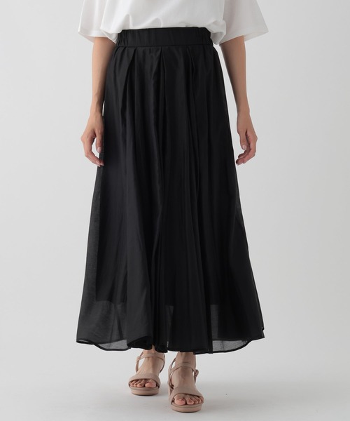 Elura（エルーラ）の「シアー艶フレアスカート/127433（スカート・レディース・ライトベージュ/ブラック/ライトグレー・FREE/FREE(S)）」の8枚目の写真