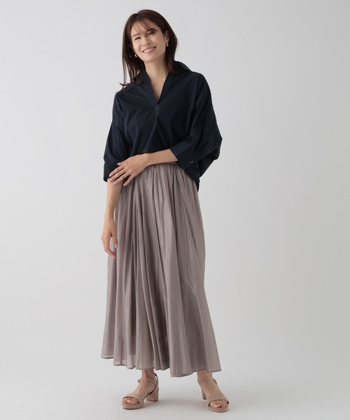 Elura（エルーラ）の「シアー艶フレアスカート/127433（スカート・レディース・ライトベージュ/ブラック/ライトグレー・FREE/FREE(S)）」の13枚目の写真