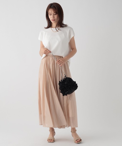 Elura（エルーラ）の「シアー艶フレアスカート/127433（スカート・レディース・ライトベージュ/ブラック/ライトグレー・FREE/FREE(S)）」の18枚目の写真