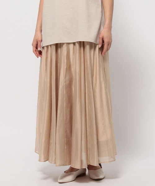 Elura（エルーラ）の「シアー艶フレアスカート/127433（スカート・レディース・ライトベージュ/ブラック/ライトグレー・FREE/FREE(S)）」の16枚目の写真