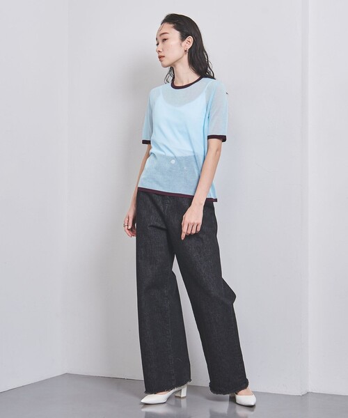 24ss【UNITED ARROWS】ショートスリーブ ニット UNITED ARROWS ニット セーター スカラップ セーラーカラー