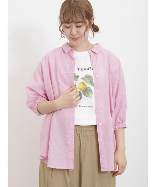 Samansa Mos2（サマンサ モスモス）の「【接触冷感】フルーツプリントTシャツ（Tシャツ/カットソー・レディース・イエロー/オフホワイト/チャコールグレー/サックスブルー・F）」の13枚目の写真