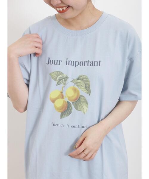 Samansa Mos2（サマンサ モスモス）の「【接触冷感】フルーツプリントTシャツ（Tシャツ/カットソー・レディース・イエロー/オフホワイト/チャコールグレー/サックスブルー・F）」の17枚目の写真