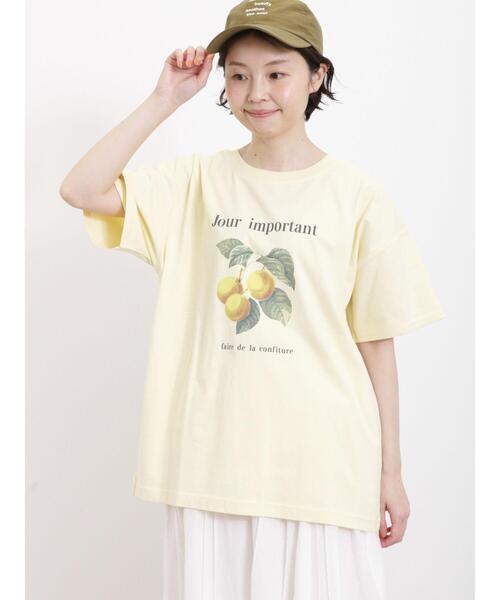 Samansa Mos2（サマンサ モスモス）の「【接触冷感】フルーツプリントTシャツ（Tシャツ/カットソー・レディース・イエロー/オフホワイト/チャコールグレー/サックスブルー・F）」の21枚目の写真