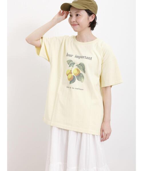 Samansa Mos2（サマンサ モスモス）の「【接触冷感】フルーツプリントTシャツ（Tシャツ/カットソー・レディース・イエロー/オフホワイト/チャコールグレー/サックスブルー・F）」の22枚目の写真