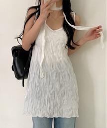 by muni:r | リンクルスカーフSETミニワンピース(ワンピース)