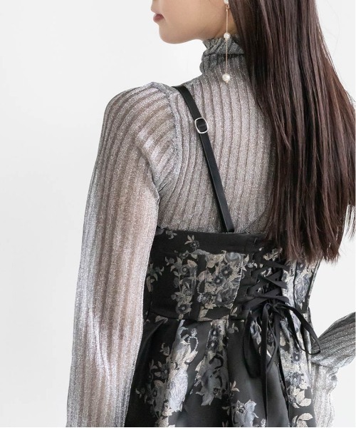 RANDA(ランダ)の「ラメシアーリブニットトップス(ニット/セーター・レディース・ピンク/グレー/ブラウン/ホワイト・FREE)」の19枚目の写真