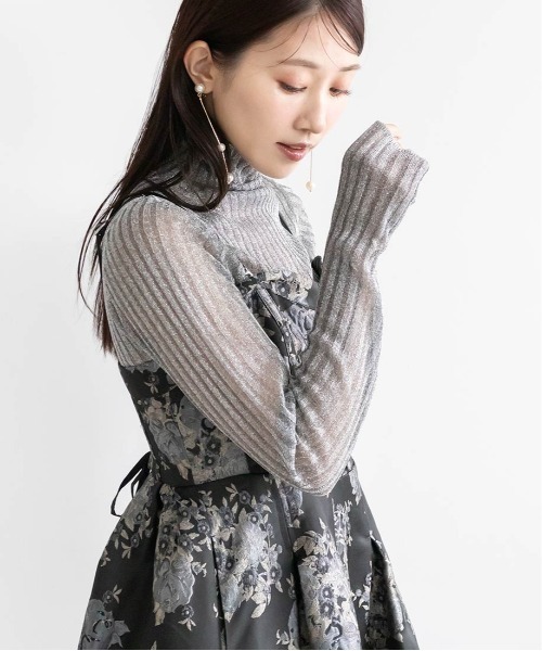 RANDA(ランダ)の「ラメシアーリブニットトップス(ニット/セーター・レディース・ピンク/グレー/ブラウン/ホワイト・FREE)」の20枚目の写真